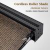 imageArtpuch Outdoor Roller Shade 6 W x 6 H Fabric Blind Gray Outdoor Roll Up Shade with Aluminum Valance Wand Operation Exterior Roller Shade Cloth for Patio Porch GazeboMocha