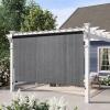 imageArtpuch Outdoor Roller Shade 6 W x 6 H Fabric Blind Gray Outdoor Roll Up Shade with Aluminum Valance Wand Operation Exterior Roller Shade Cloth for Patio Porch GazeboGray