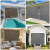 imageArtpuch Outdoor Roller Shade 6 W x 6 H Fabric Blind Gray Outdoor Roll Up Shade with Aluminum Valance Wand Operation Exterior Roller Shade Cloth for Patio Porch GazeboGray