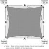 imageArtpuch Sun Shade Sail 6x10 Light Grey Rectangle Curved Edged Commercial Grade 185GSM Permeable Outdoor Shade Cloth for Deck Backyard Patio Custom Sizes Made