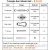 imageArtpuch Sun Shade Sail Hardware Kit 5 Inch for Triangle Sun Shade Sail Outdoor Installation 304 Stainless SteelSilver
