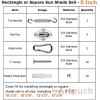 imageArtpuch Sun Shade Sail Hardware Kit 8 Inch for Rectangle Square Shade Sail Outdoor Installation 304 Stainless SteelSilver