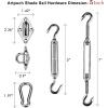 imageArtpuch Sun Shade Sail Hardware Kit 8 Inch for Rectangle Square Shade Sail Outdoor Installation 304 Stainless SteelSilver