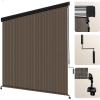 imageArtpuch Outdoor Roller Shade 6 W x 6 H Fabric Blind Gray Outdoor Roll Up Shade with Aluminum Valance Wand Operation Exterior Roller Shade Cloth for Patio Porch GazeboMocha