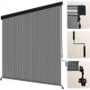 imageArtpuch Outdoor Roller Shade 6 W x 6 H Fabric Blind Gray Outdoor Roll Up Shade with Aluminum Valance Wand Operation Exterior Roller Shade Cloth for Patio Porch GazeboGray