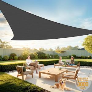 imageArtpuch Sun Shade Sail 12x12x12 Dark Grey Triangle Curved Edged Commercial Grade 185GSM Permeable Outdoor Shade Cloth for Deck Backyard Patio Custom Sizes Made