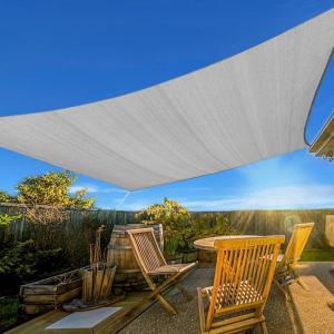 imageArtpuch Sun Shade Sail 6x10 Light Grey Rectangle Curved Edged Commercial Grade 185GSM Permeable Outdoor Shade Cloth for Deck Backyard Patio Custom Sizes Made