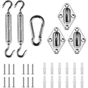 imageArtpuch Sun Shade Sail Hardware Kit 5 Inch for Triangle Sun Shade Sail Outdoor Installation 304 Stainless SteelSilver