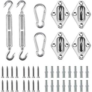 imageArtpuch Sun Shade Sail Hardware Kit 8 Inch for Rectangle Square Shade Sail Outdoor Installation 304 Stainless SteelSilver