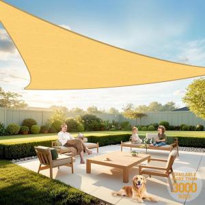 imageArtpuch Triangular Breathable UV Block Sun Shade Sail Outdoor Covering Cloth for Deck Backyard Pool 12X12X17 Sand Customized Available