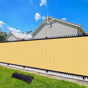 image:imageArtpuch 3X1 Custom Fence Privacy Screen Sand Commercial Premeable Shade Cover with Grommets Residential Heavy Duty Fencing for Chain Link Fence Patio Pool Balcony We Make Customized